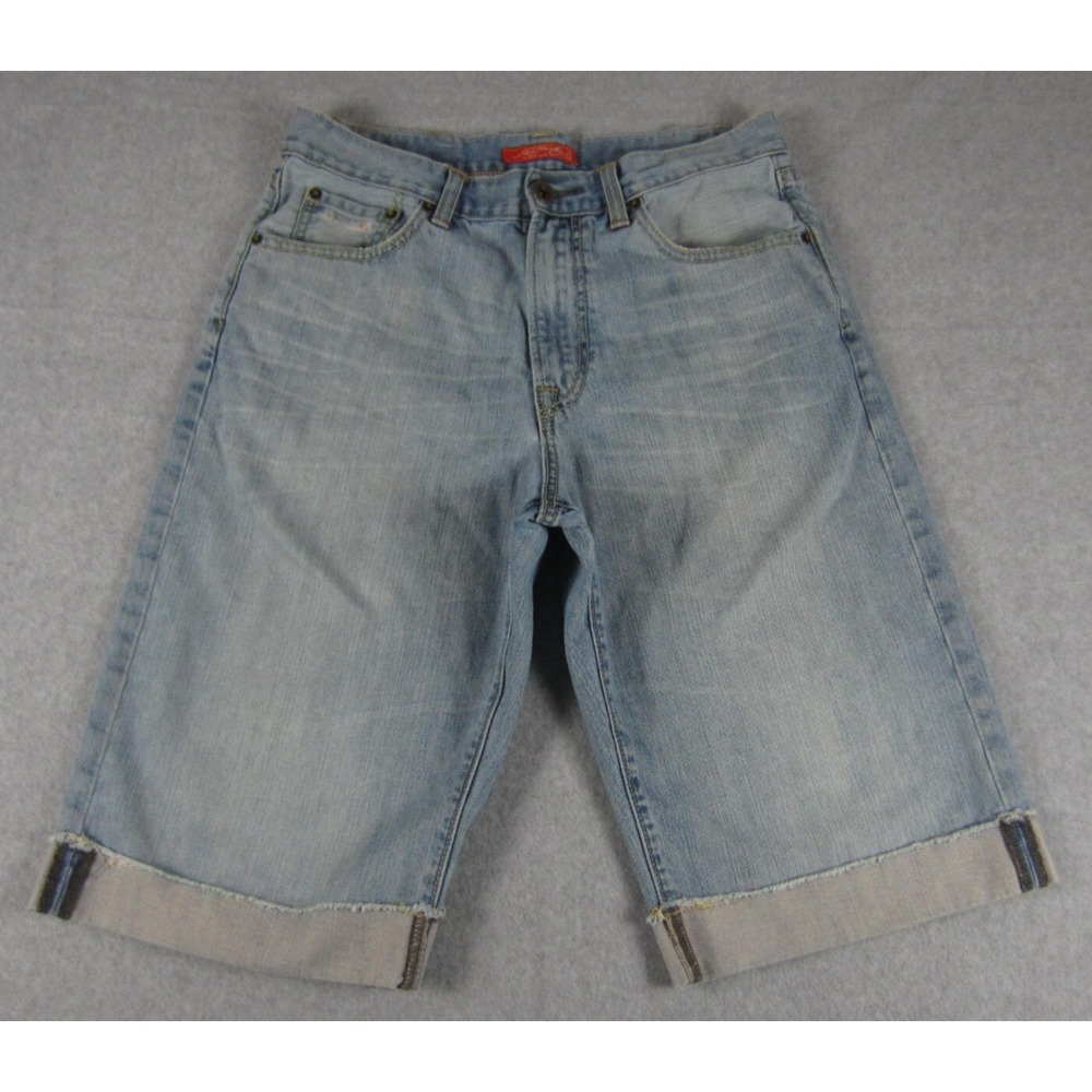 Ed Hardy Men's Denim Shorts Blue Distressed Baggy Jorts Size 32 Vintage READ